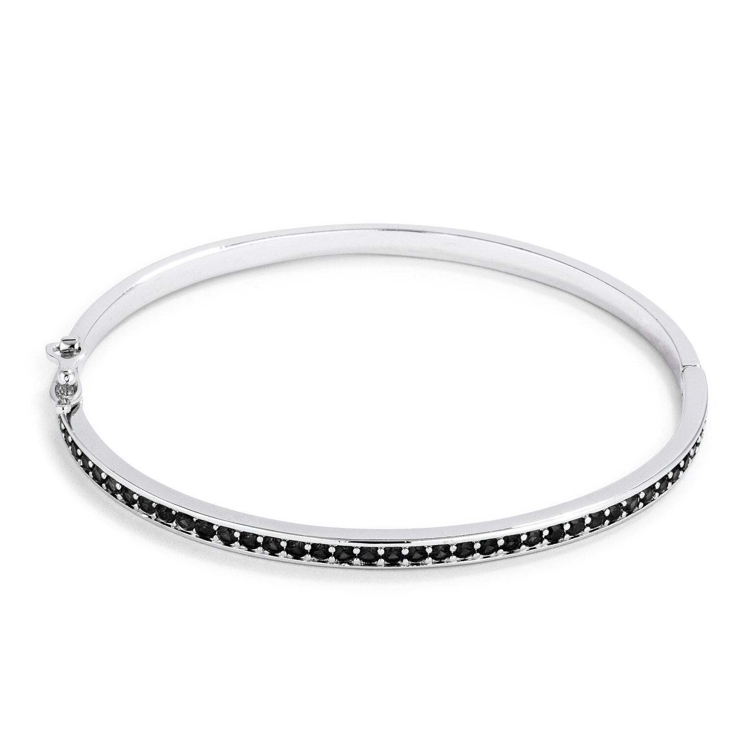 Jet Black Cz Bangle Bracelet